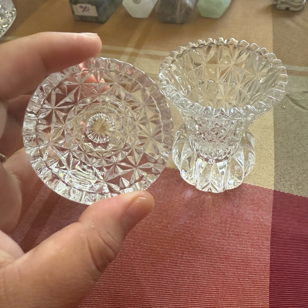 Vintage Crystal Candle Holder Set - Picture 5 of 5
